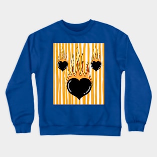 Flames Burning Heart On Fire Crewneck Sweatshirt